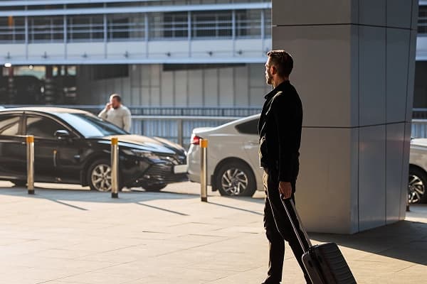 Passenger enjoying airport transfer